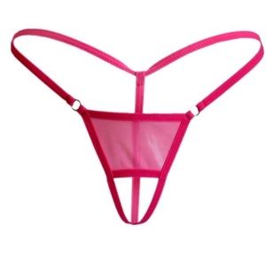 COPY - Hot Pink Open Crotch Micro Bikini Thong Erotic G-string - Waist is 26" t…
